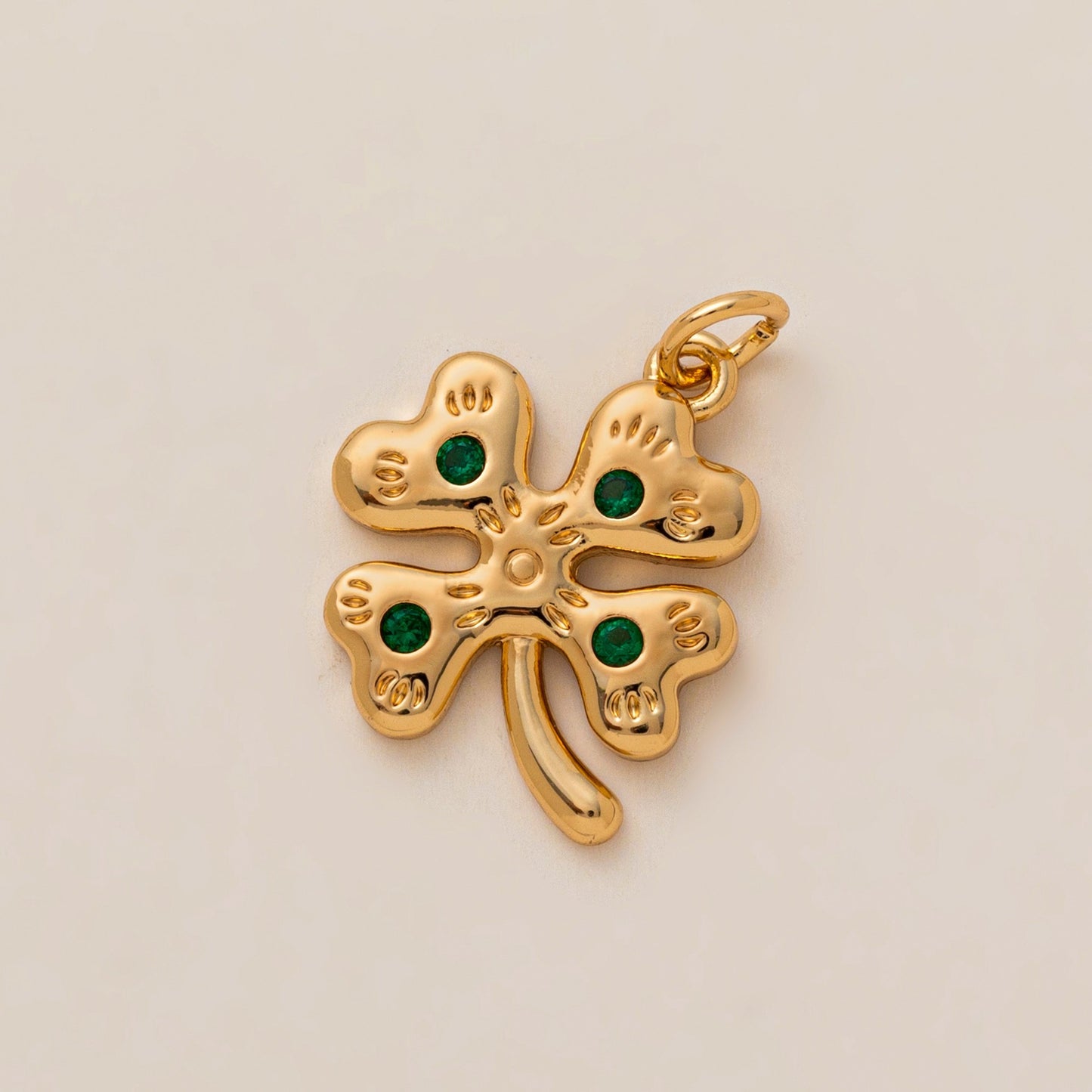 Minimalist Gold Plated Brass Plant Charm Bar for Shoes