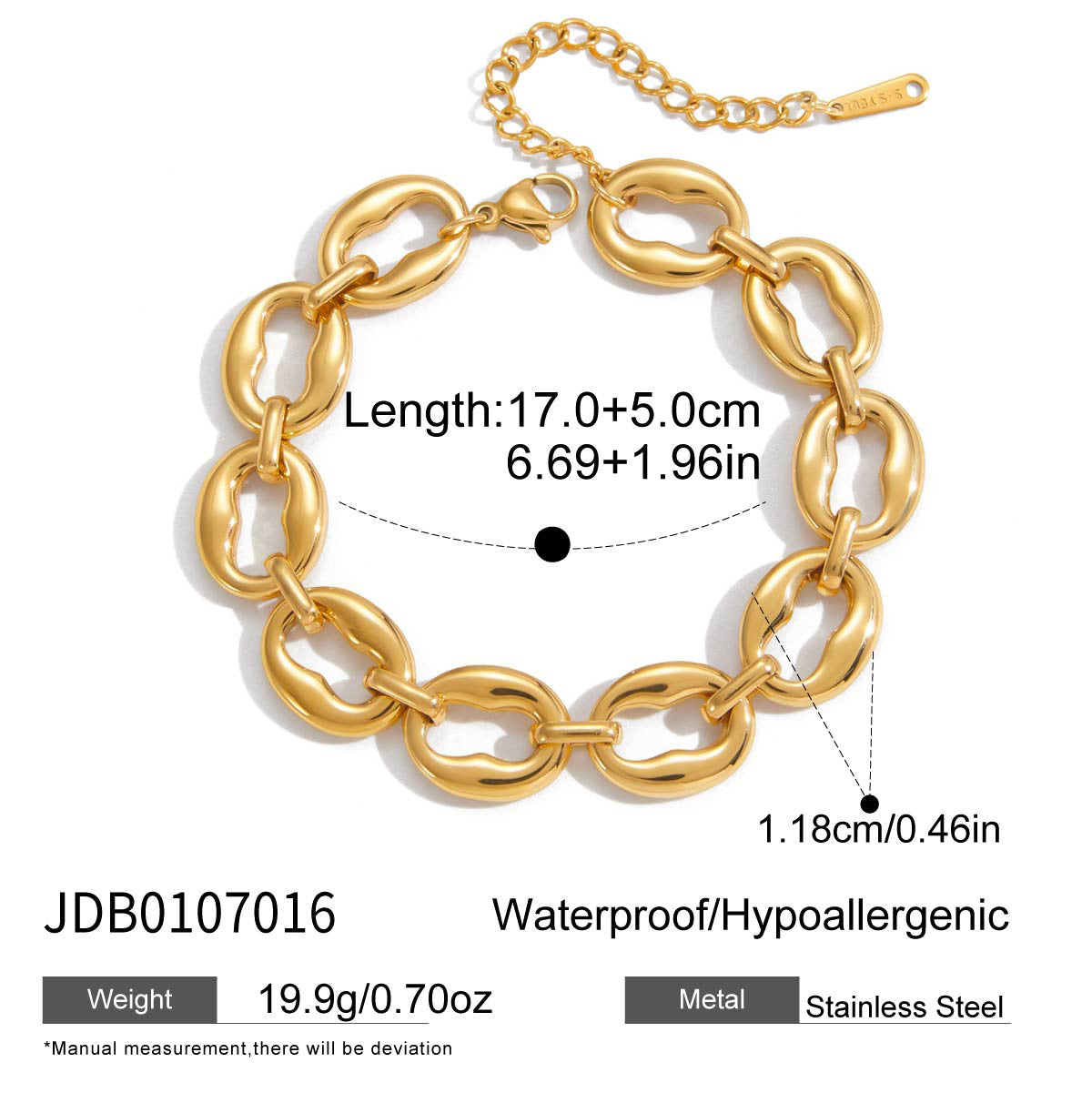 Geometric Stainless Steel Plated Bracelet for Women with Color-Block Design, Luxury Minimalist Fashion Accessory