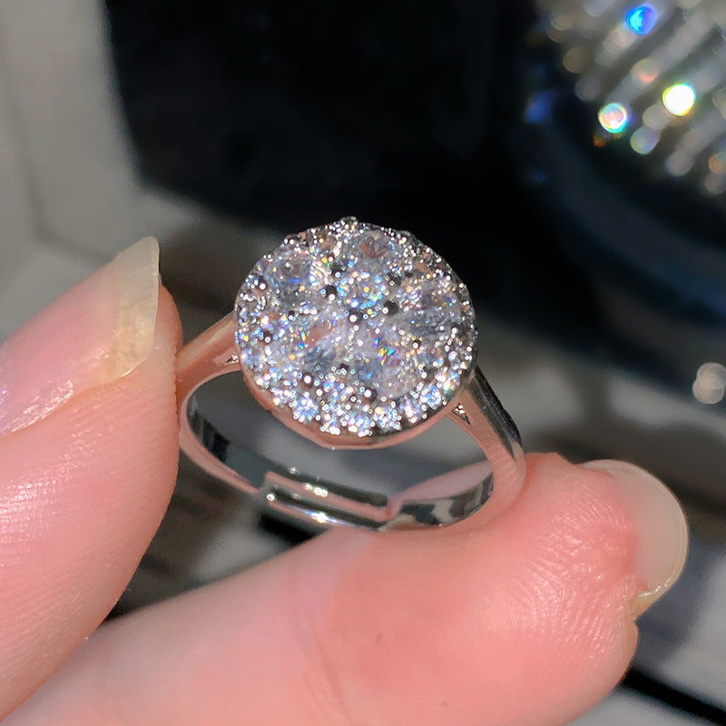 Sweet Elegant Heart Butterfly Brass Ring with Cubic Zirconia Handmade Adjustable