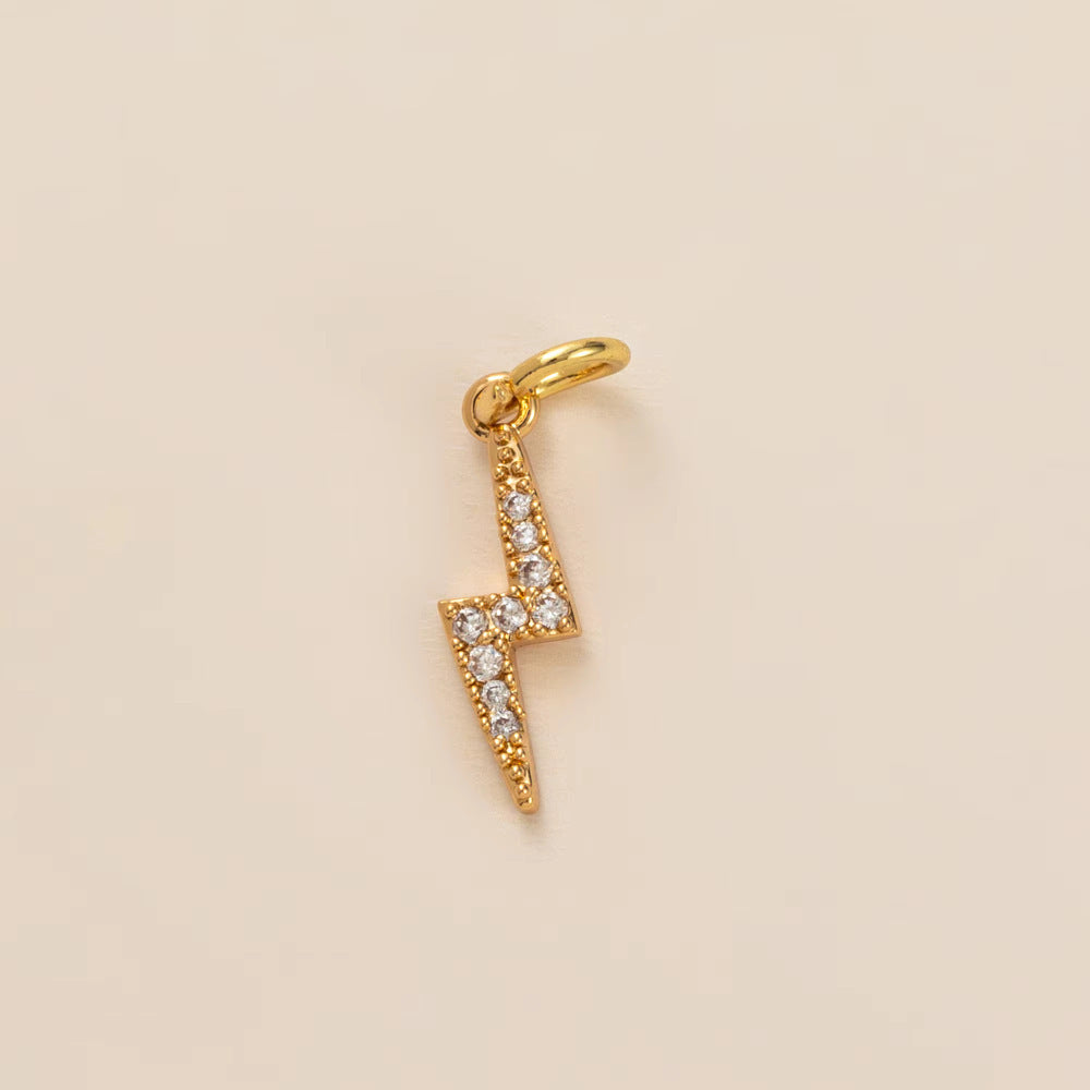 Sweet Gold Plated Stainless Steel Heart Geometric Moon Star Lightning Boot Pendant Necklace for Unisex