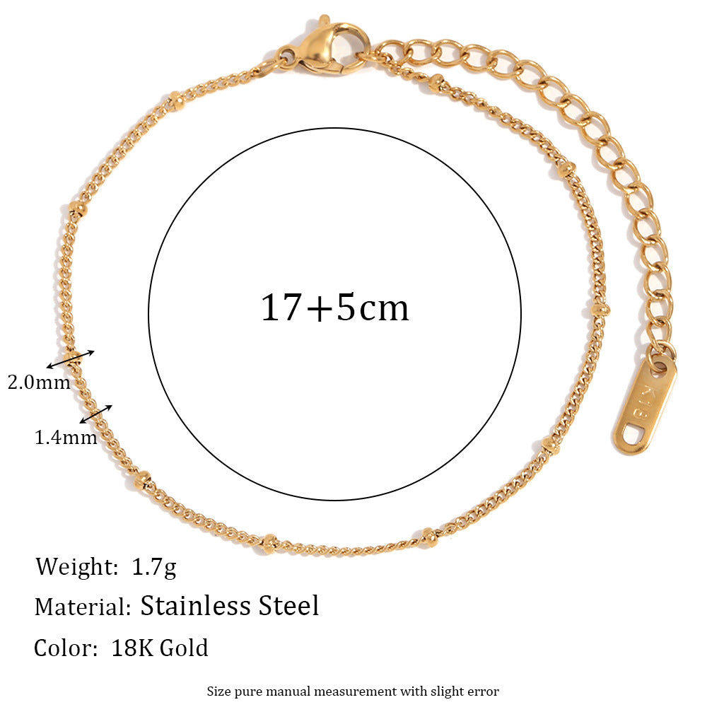 Bracciale Figaro Geometria Minimalista alla Moda da Donna in Acciaio Inossidabile con Placcatura in Oro 18K