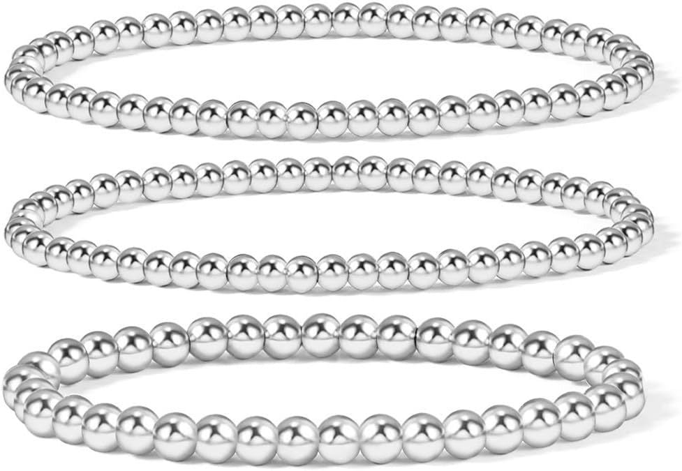 Bohemian Minimalist Geometric Plated Alloy Cuban Link Chain Pearl Bracelet Set for Women