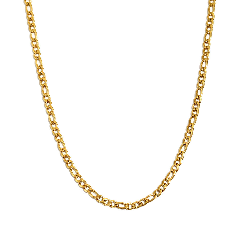 Collar Figaro de oro de 18 quilates chapado en acero inoxidable geométrico minimalista para mujer