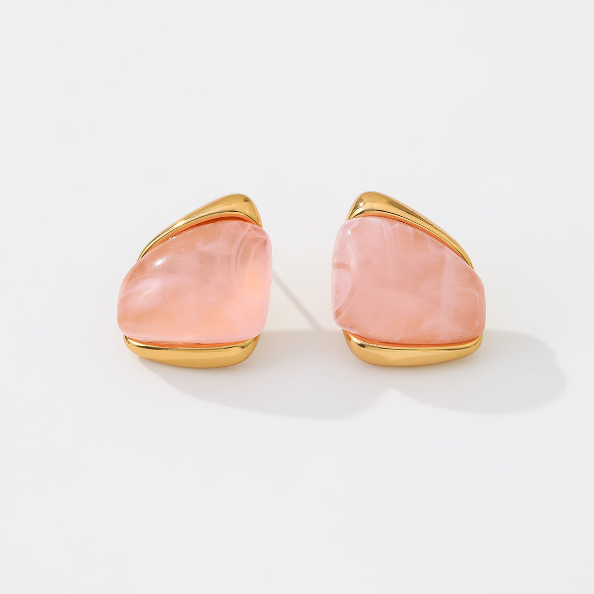Minimalist Geometric Oval Stainless Steel PVD Plated Earrings for Women
