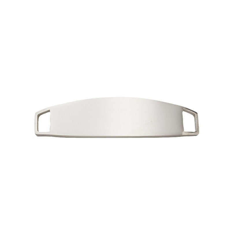 Ciondolo Bar Piatto Curvo in Acciaio Inossidabile con Olio a Goccia per Bracciale Fai-da-te