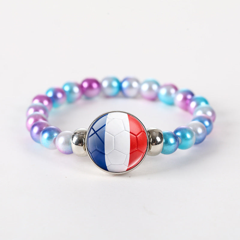 Bracciale unisex rotondo geometrico con perline di cristallo
