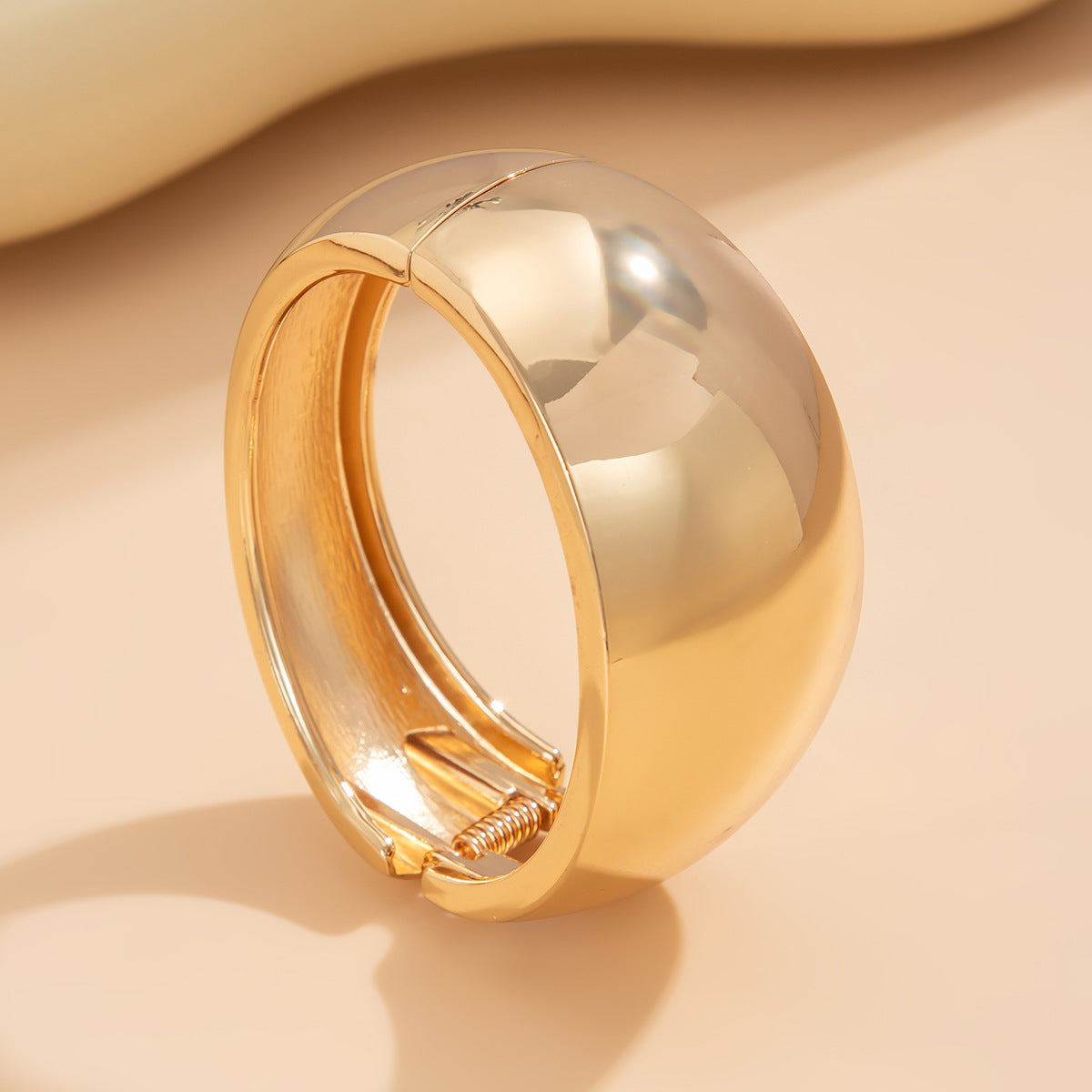 Heavy Design Polished Double Teardrop Oval Zinc Alloy Plated Bracelet Set