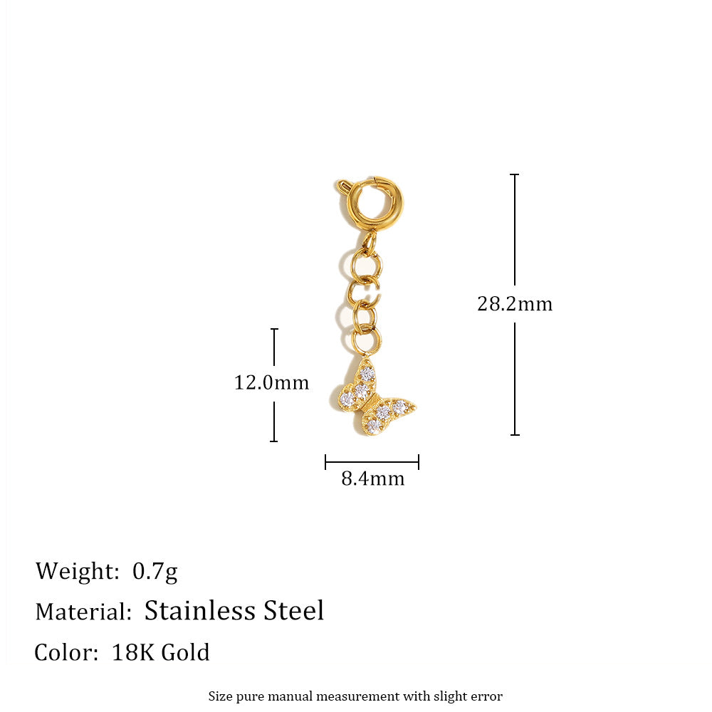Geometric Heart Pendant with Spring Clasp in Stainless Steel Plated with 18K Gold for Fashionable Office Wear