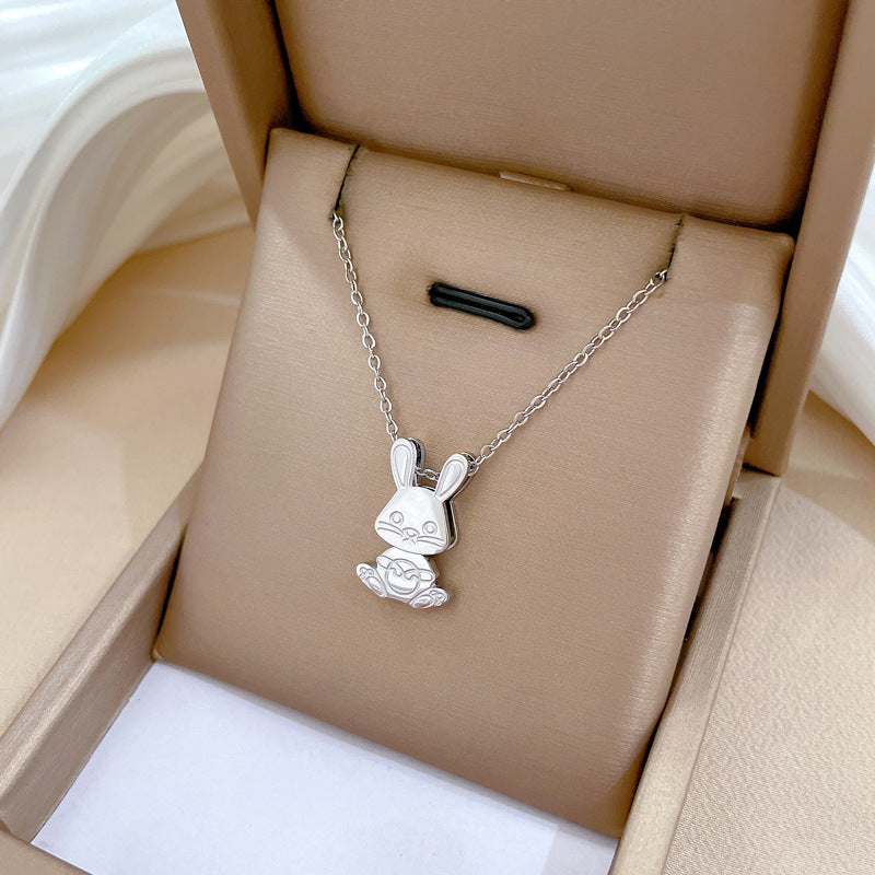 Collana Punk Minimalista Dolce Cuore Geometrico in Acciaio Inossidabile con Catena Irregolare