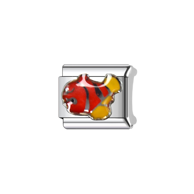 Sweet Cartoon Plated Stainless Steel DIY Charm Bar Bracelet Unisex Gift