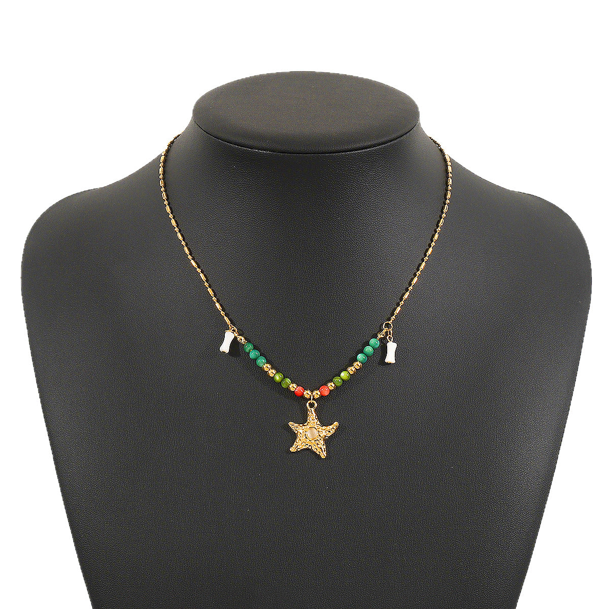 Collar con Colgante Estrella Bohemio de Acero Inoxidable con Diseño Geométrico, Acabado Galvanizado, para Mujer