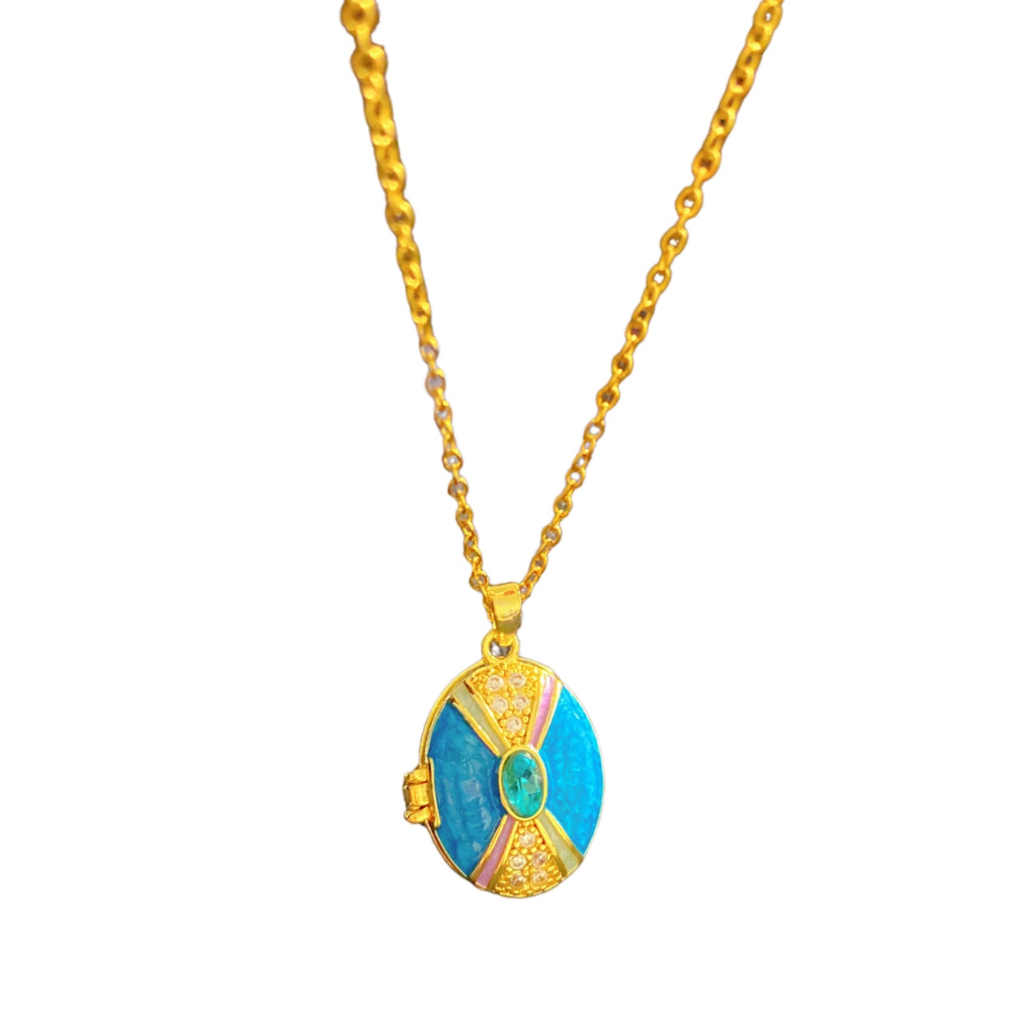 Vintage Elegant Geometric Leaf Teardrop Drip Oil Cubic Zirconia Necklace with 18K Gold Plated Brass Pendant on Titanium Steel Cable Chain for Women