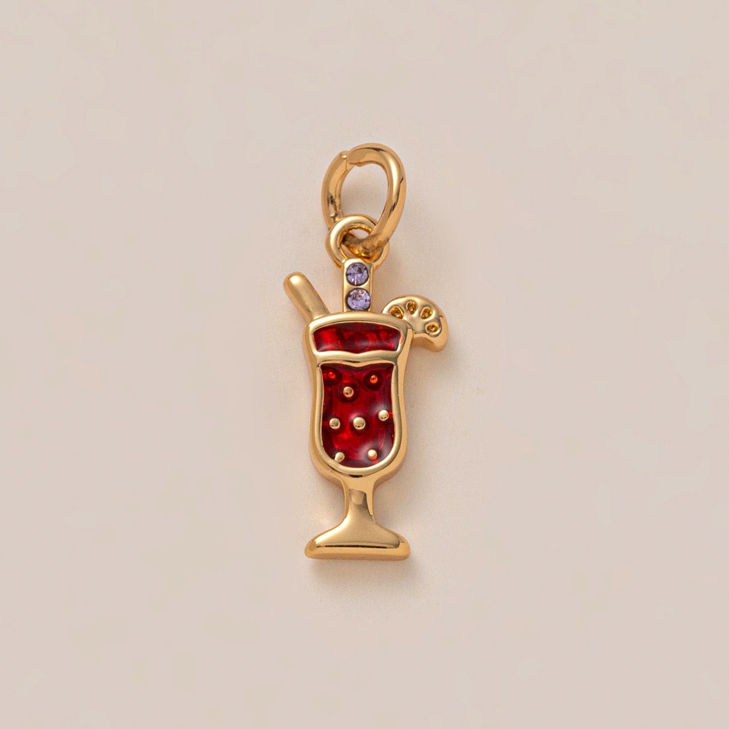 Sweet Striped Brass 18K Gold Plated Charm Bar