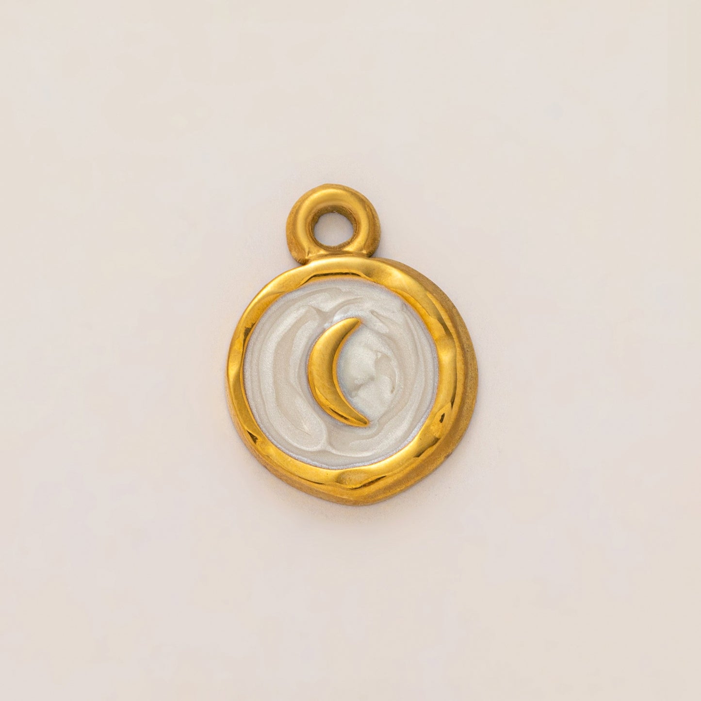 Vintage 18K Gold Plated Stainless Steel Sun and Pepper Pendant Charm Bar for Women