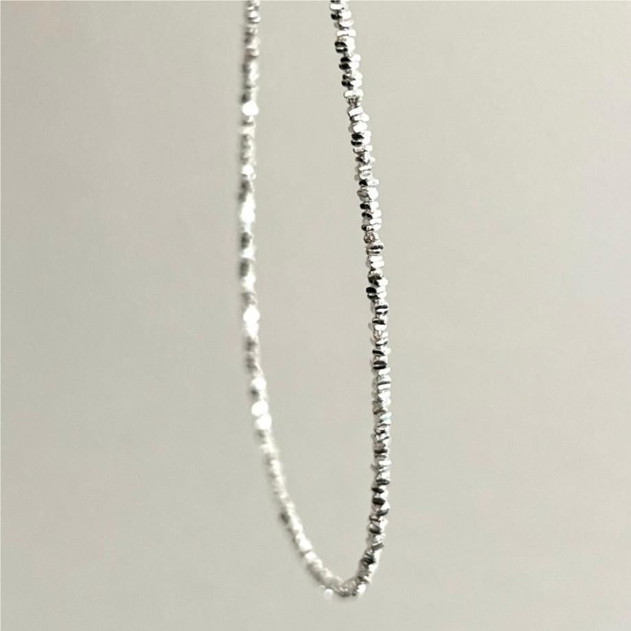 Minimalist Geometric Shaped 925 Sterling Silver Snake Chain Necklace with Rainbow Accents