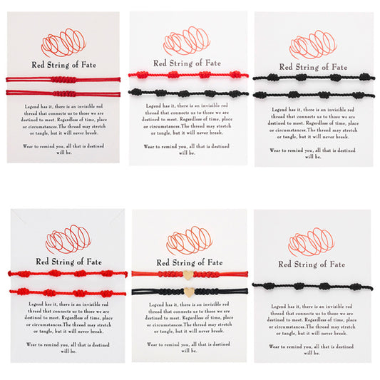 Fashion Elegant Handmade Bow Red Rope Adjustable Friendship Bracelet for Unisex