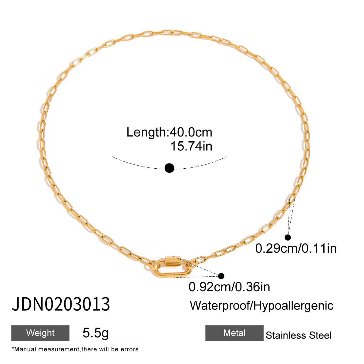Minimalist Elegant Geometric Oval Stainless Steel Plated Titanium Steel Pendant Necklace Charm Bar for Women
