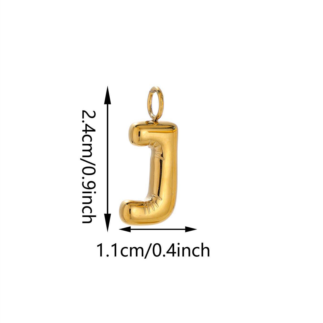 Elegant Plated Stainless Steel Letter Bag Charm