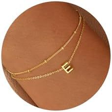 Minimalist Gold Plated Stainless Steel Letter Charm Bracelet Unisex Double Layer Beaded Chain