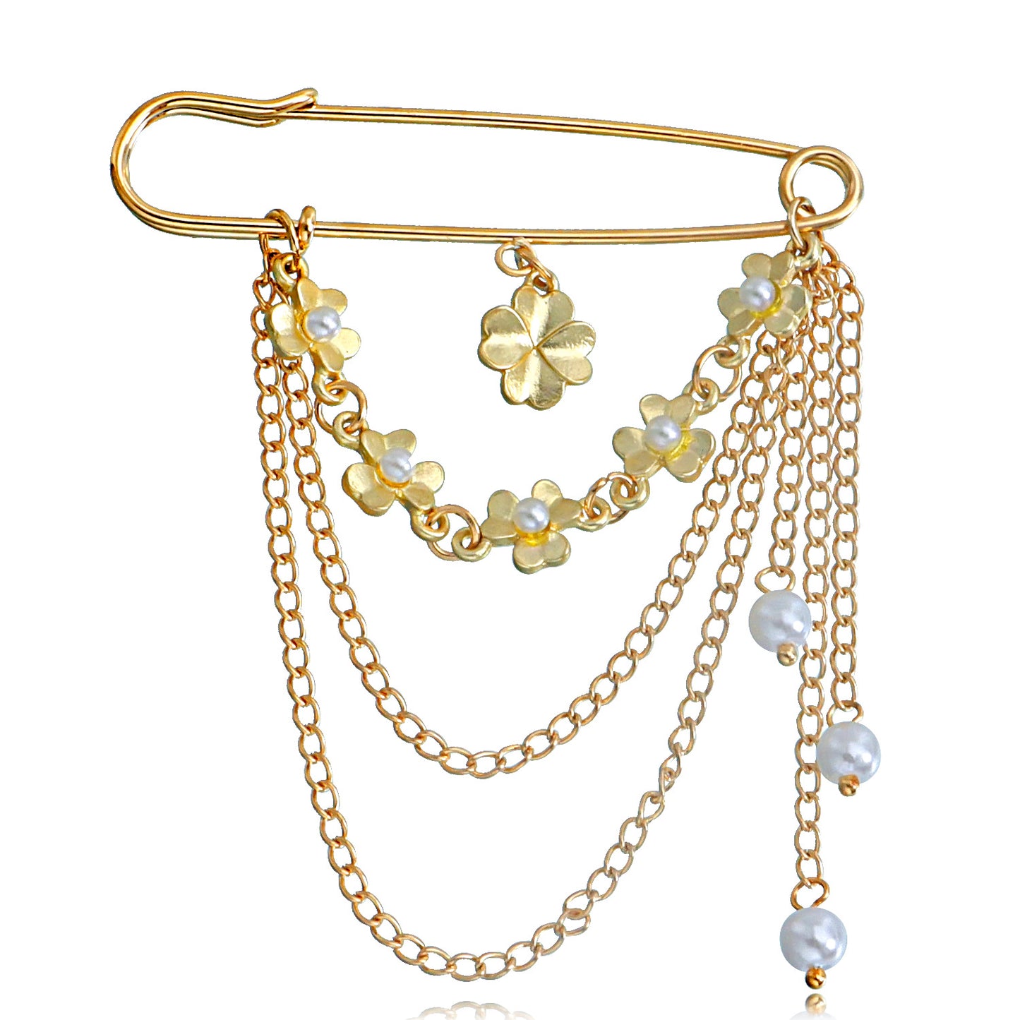 Retro Geometric Alloy Brooch with Electroplated Finish for Women Fashion Accessory