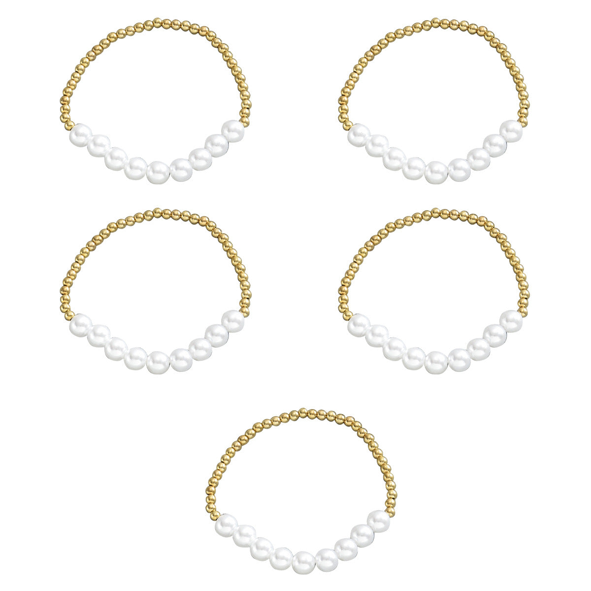 Minimalist Geometric Pearl Bracelet for Women with Multi-Layer Beaded Design and Luxe Finish