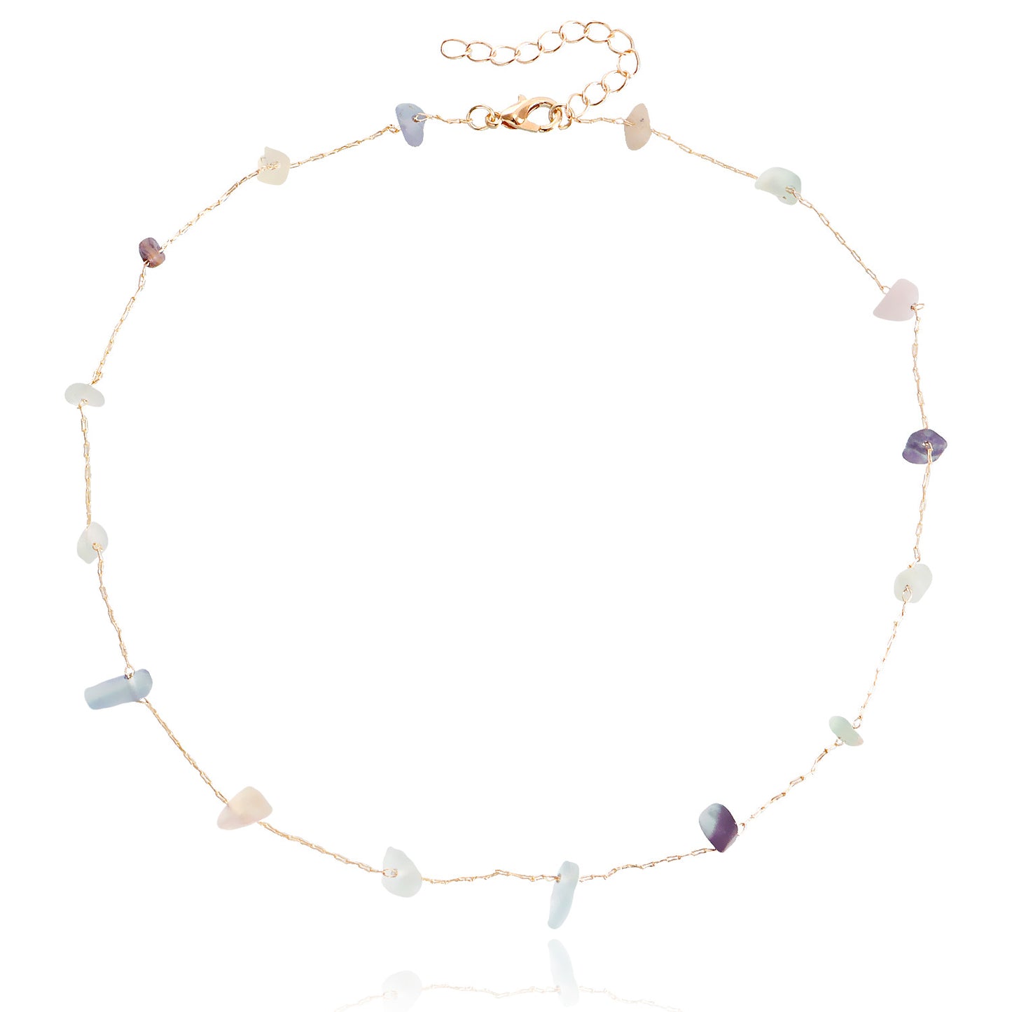 Geometric Shape Alloy Pendant Necklace for Women with Plated Finish Adjustable Clavicle Chain