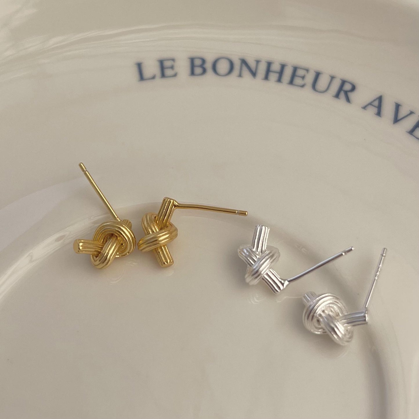 Minimalist Geometric Square Letter Stud Earrings in 925 Sterling Silver with Gold Plating