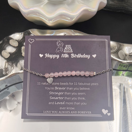 Sweet Geometric Natural Crystal Beaded Bracelet for Women