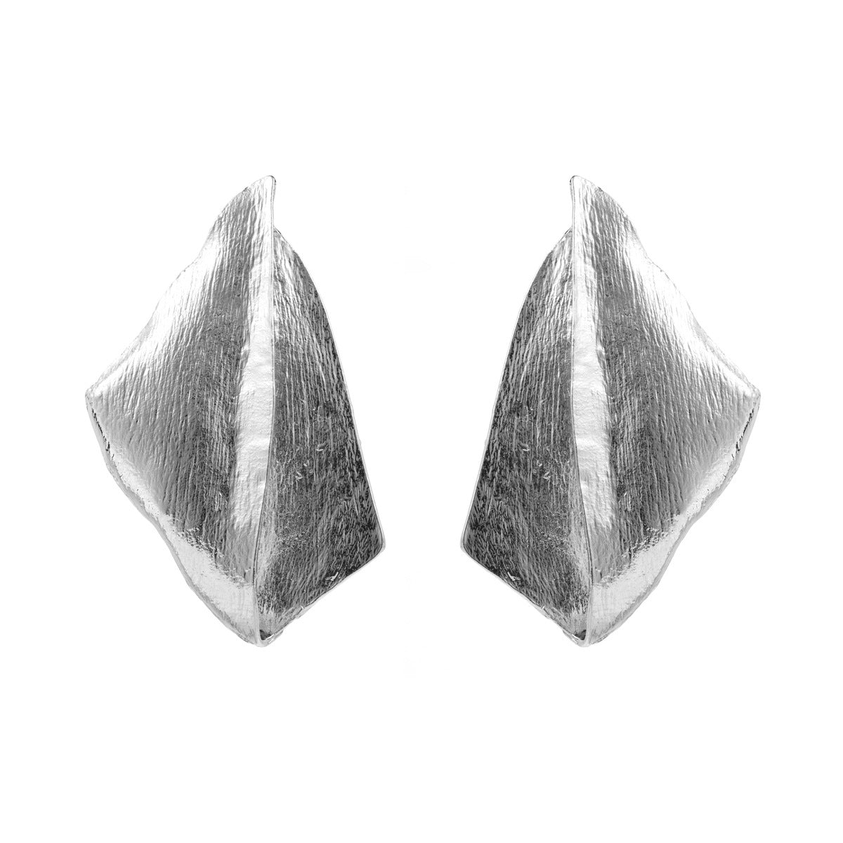 Pendientes de aleación con textura irregular geométrica vintage con galvanoplastia para mujer