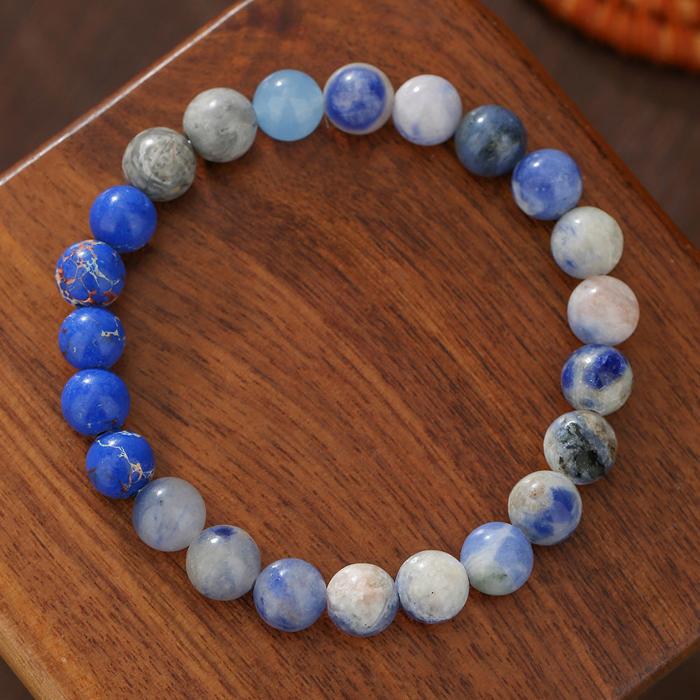 Geometric Round Planet Beaded Bracelet Alloy Gemstone Unisex