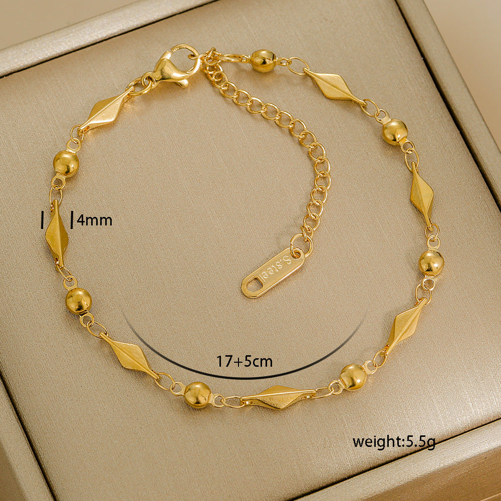 Bracciale Minimalista in Acciaio al Titanio da Donna con Placcatura in Oro 18K, Design a Catena Semplice, Set di Gioielli Versatili per Tutti i Giorni