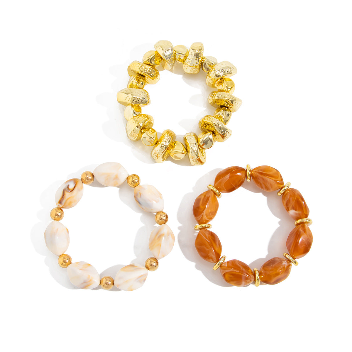 Geometric Gradient Resin Beaded Bracelet for Women