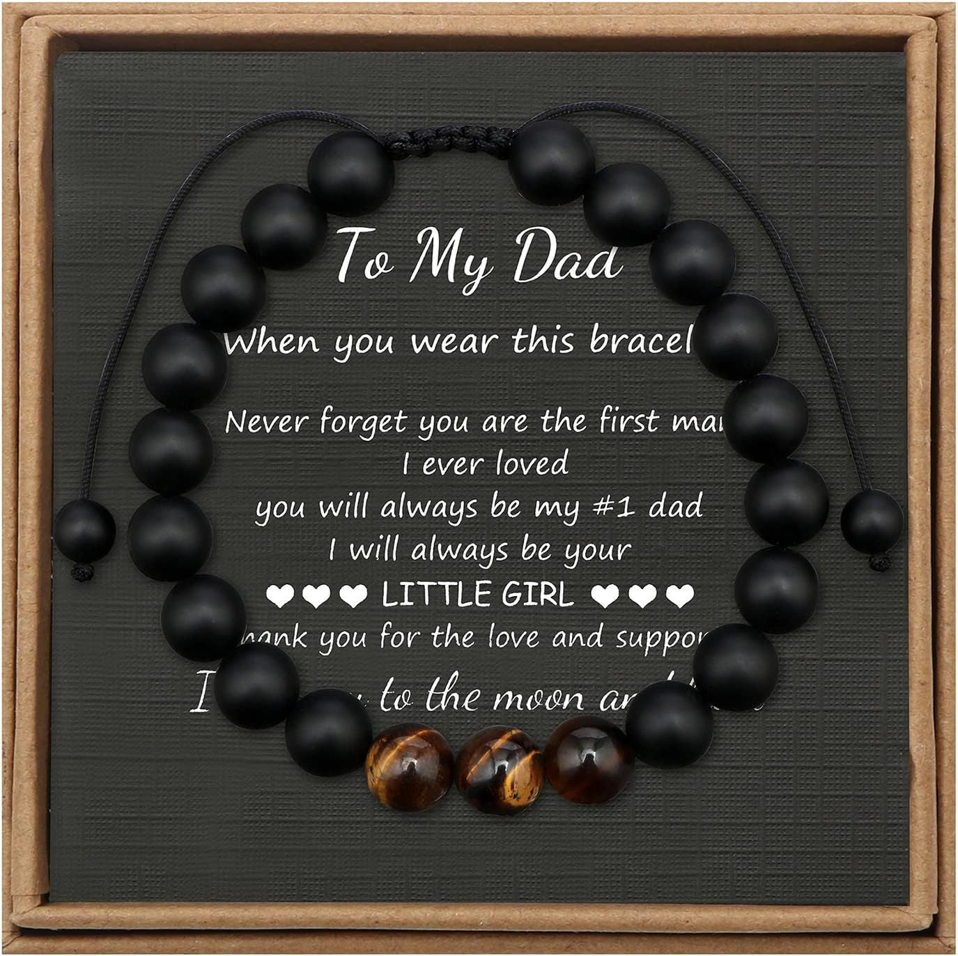 Men's Geometric Tiger's Eye Beaded Bracelet Adjustable Double Layer Handmade Gift