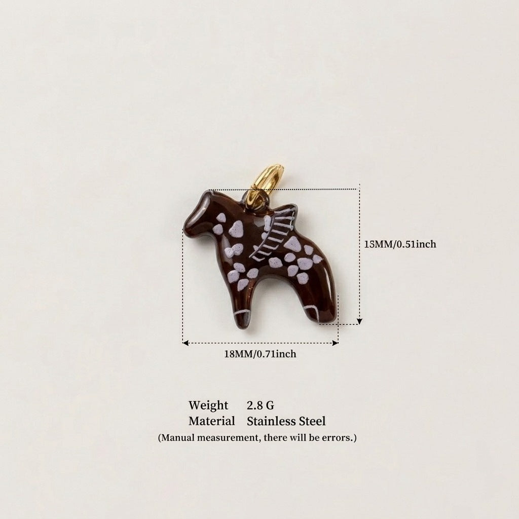 Casual Plated Brass Heart Charm Bar
