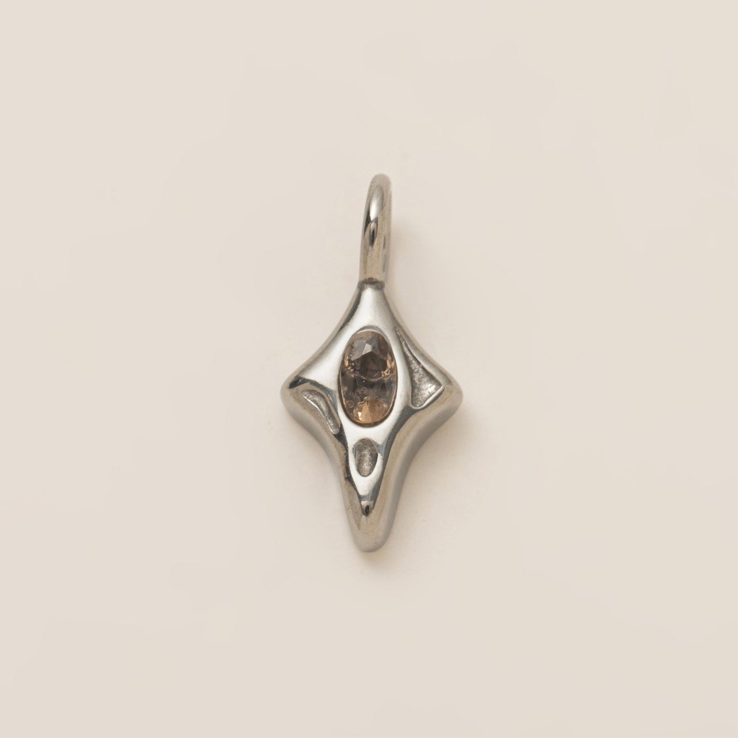 18K Gold Plated PVD Stainless Steel Heart Star Rhinestone Charm Bar with Cable Chain for Unisex