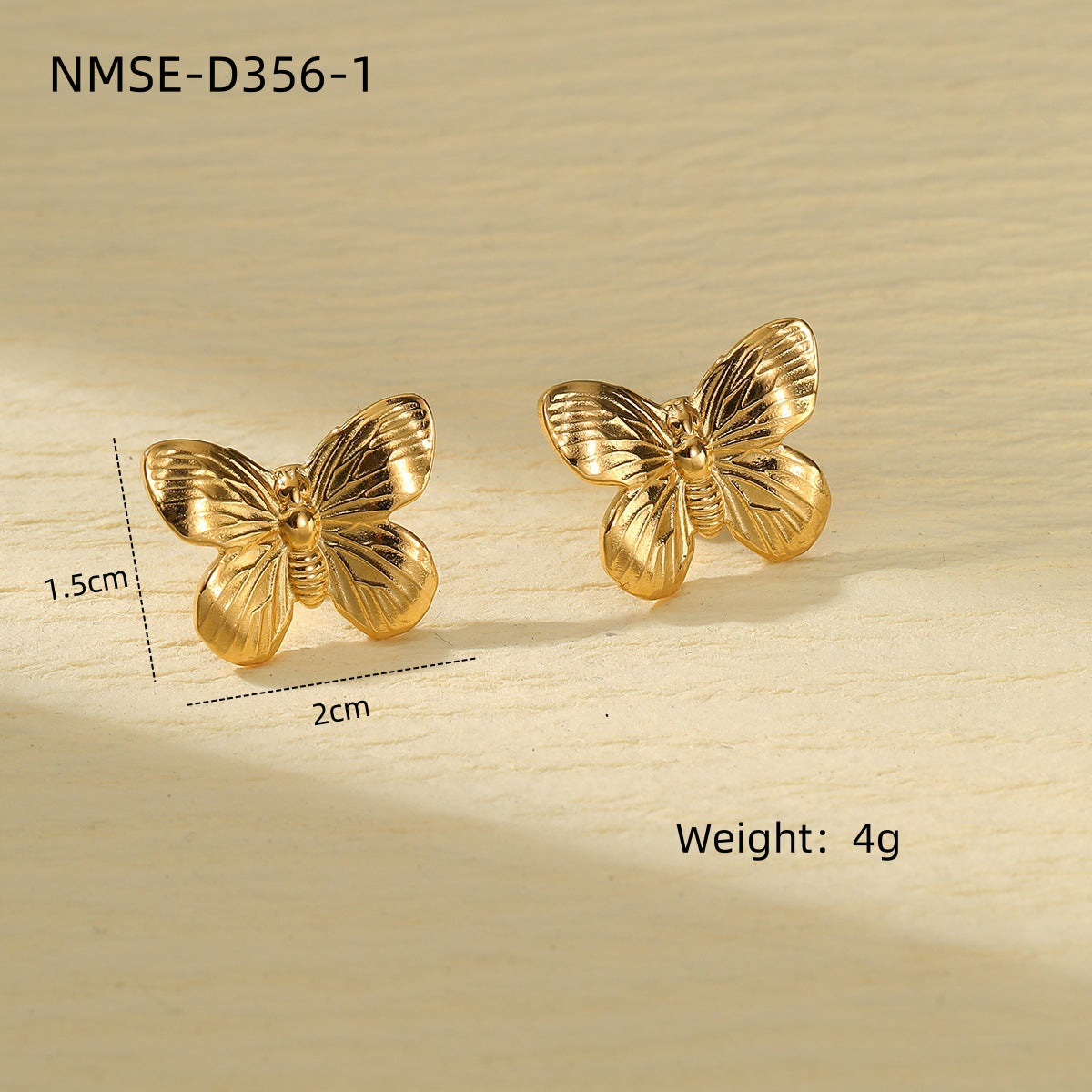 Vintage Floral and Butterfly Shaped Titanium Steel Earrings for Women with Plated Finish, Hypoallergenic and Fade-Resistant