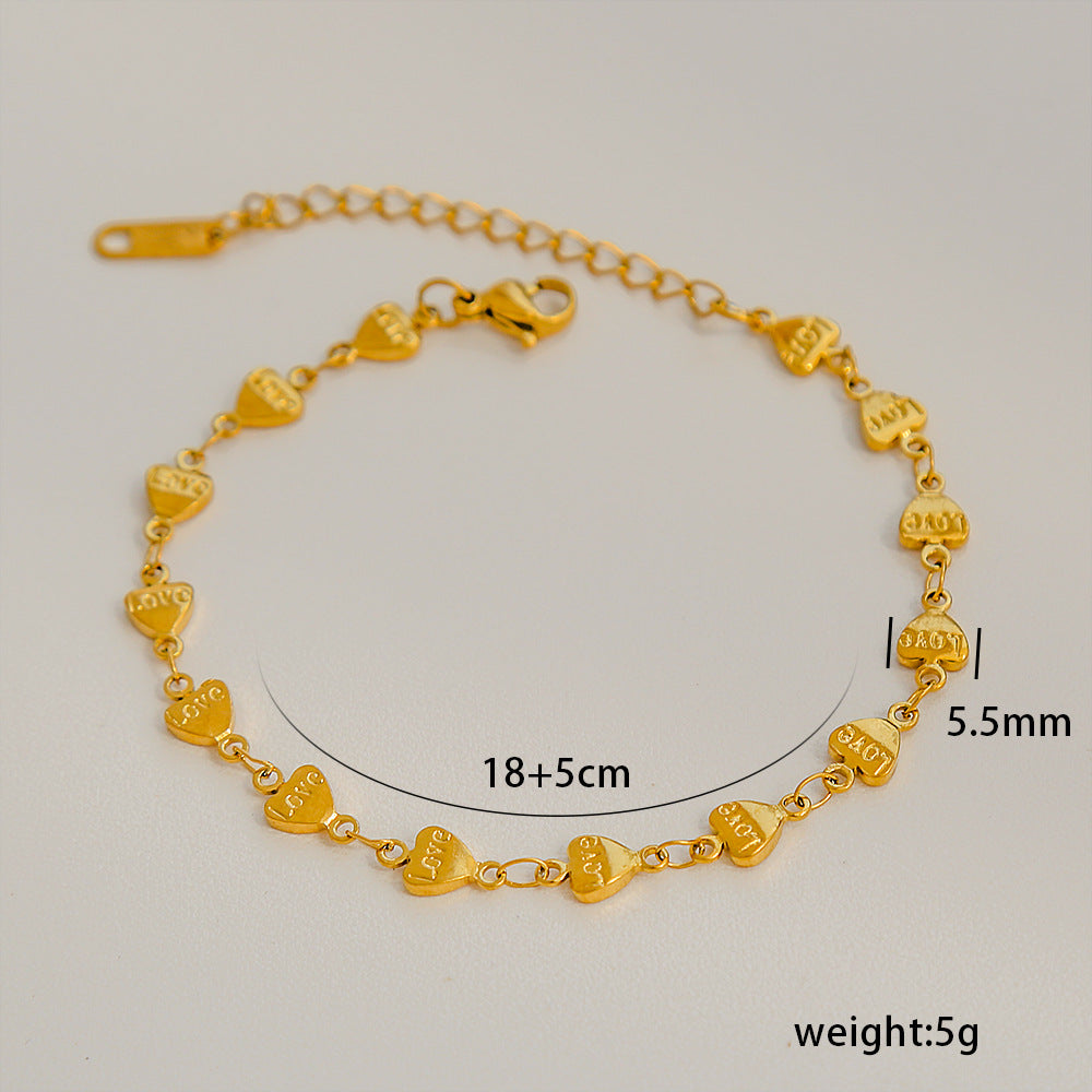 Bracciale Minimalista in Acciaio al Titanio da Donna con Placcatura in Oro 18K, Design a Catena Semplice, Set di Gioielli Versatili per Tutti i Giorni