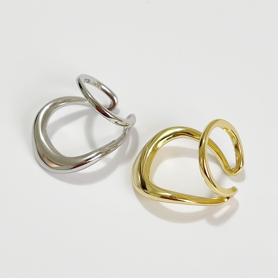 Pendiente de plata de ley 925 chapada con forma triangular geométrica minimalista para mujer