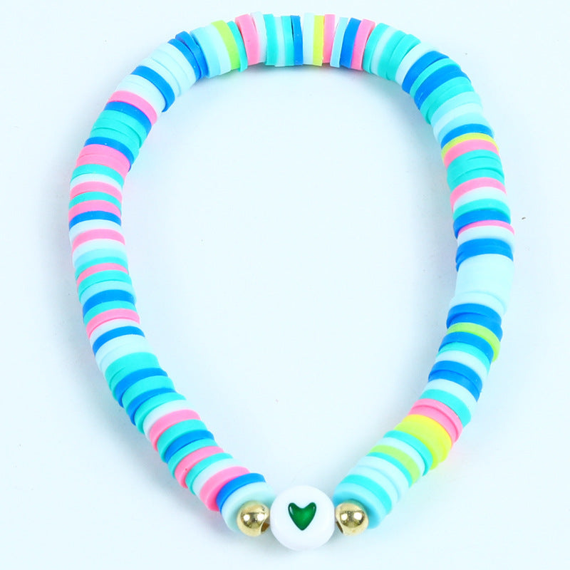 Bohemian Minimalist Heart Resin Bracelet Unisex Friendship Jewelry
