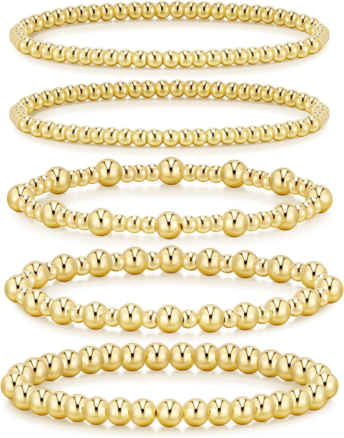 Bohemian Minimalist Geometric Plated Alloy Cuban Link Chain Pearl Bracelet Set for Women