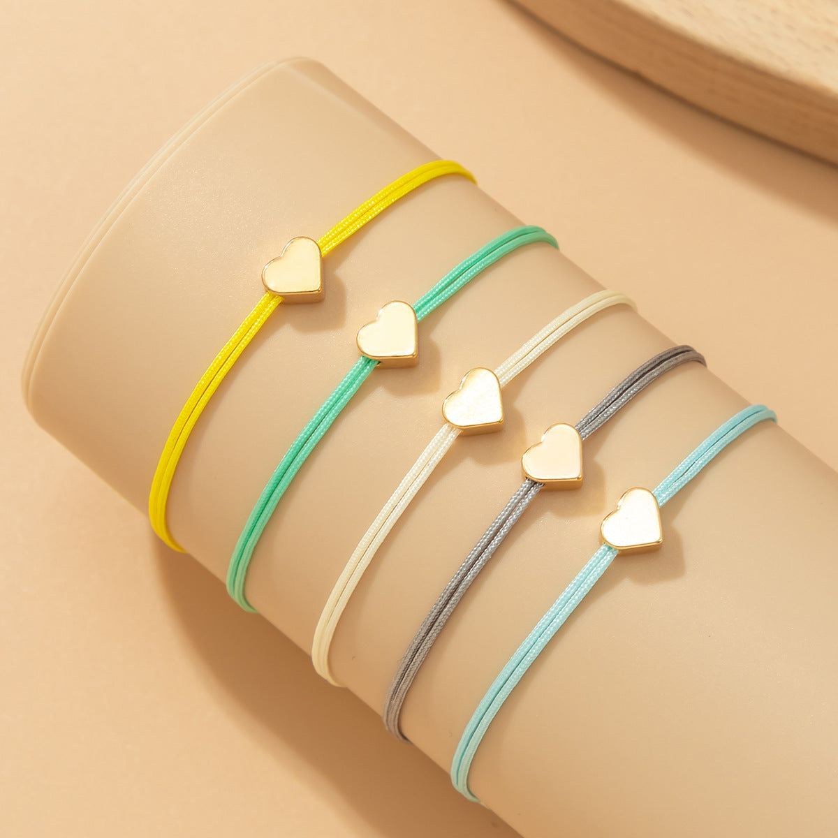 Minimalist Sweet Heart Shape Bracelet Set for Women