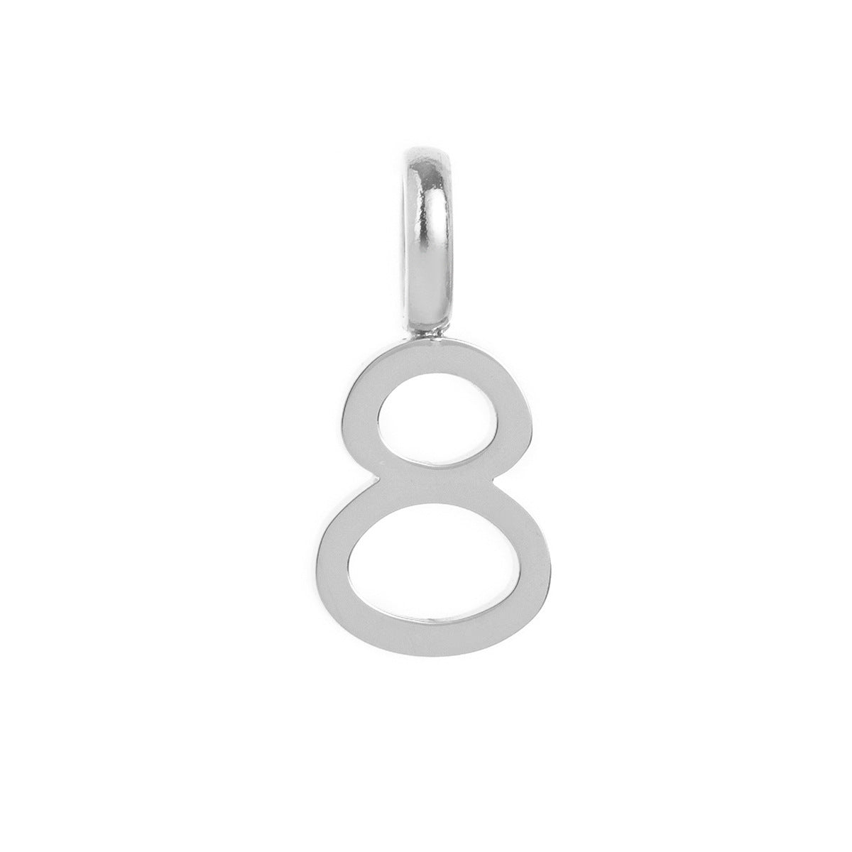 Minimalist 18K Gold Plated Titanium Steel Number Charm Bar