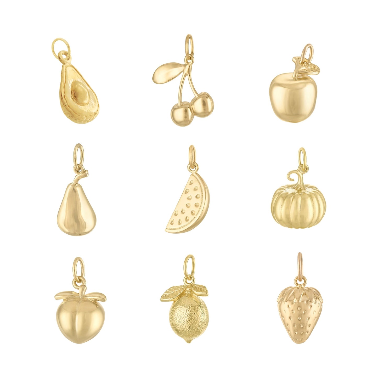 Casual Stainless Steel PVD Gold Plated Fruit Charm Bar
