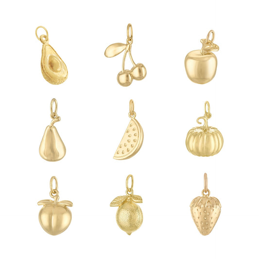 Casual Stainless Steel PVD Gold Plated Fruit Charm Bar