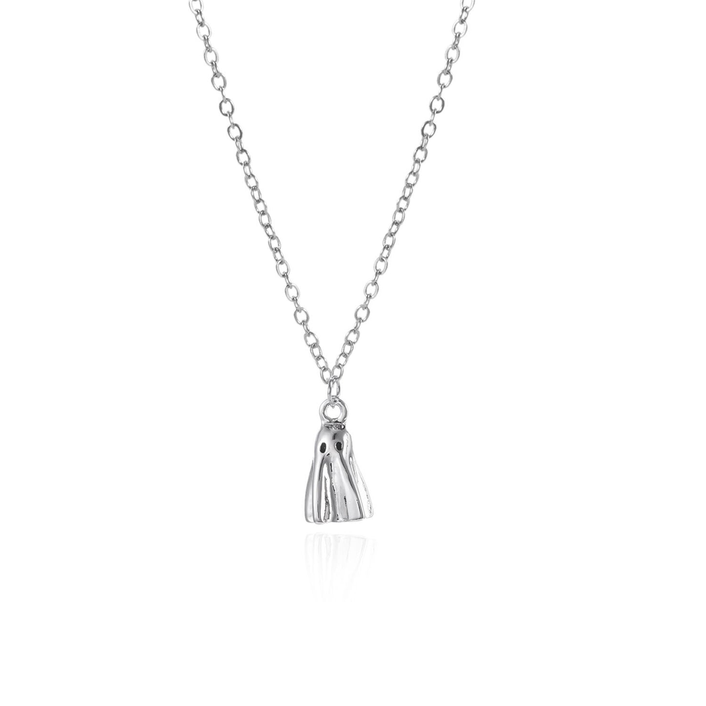 Collar con colgante de fantasma de Halloween para mujer, aleación electrochapada, estilo de dibujos animados y geométrico, versátil y a la moda, cadena para clavícula