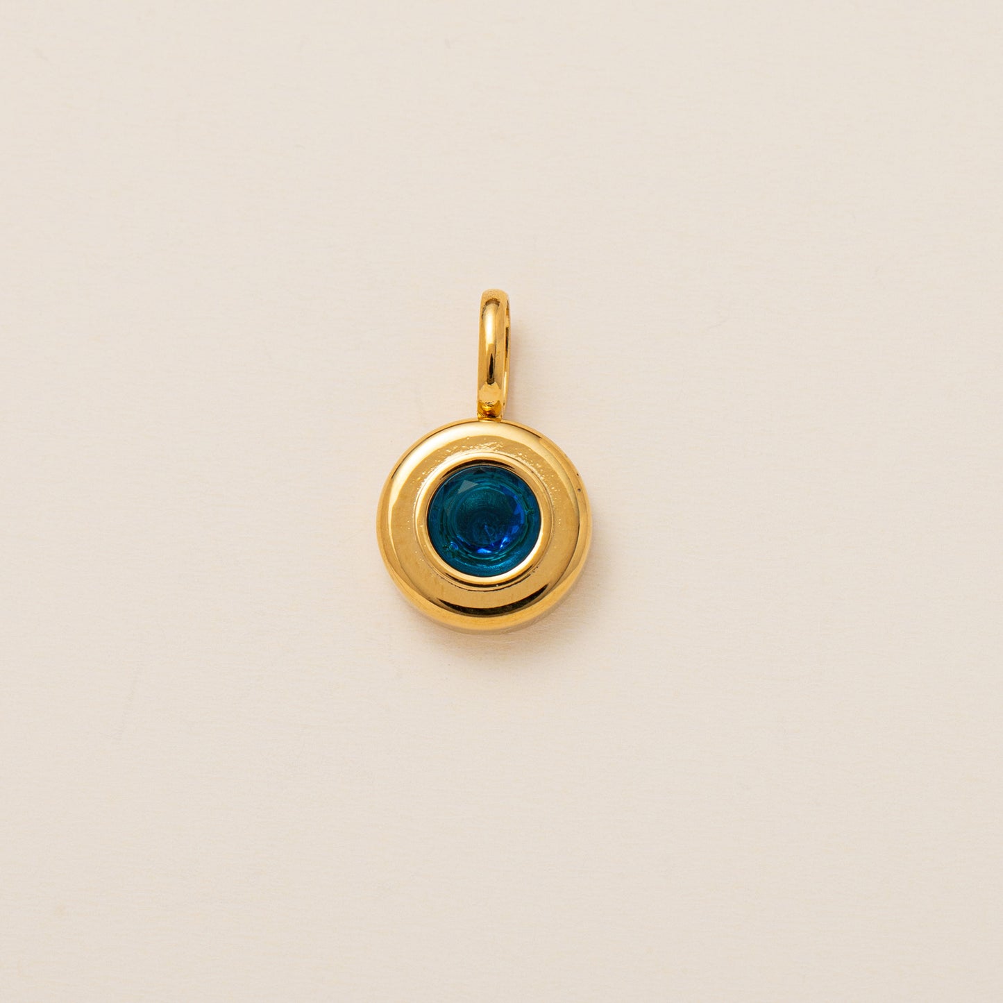 Minimalist Round Geometric Titanium Steel Pendant with Cubic Zirconia Birthstone for Women