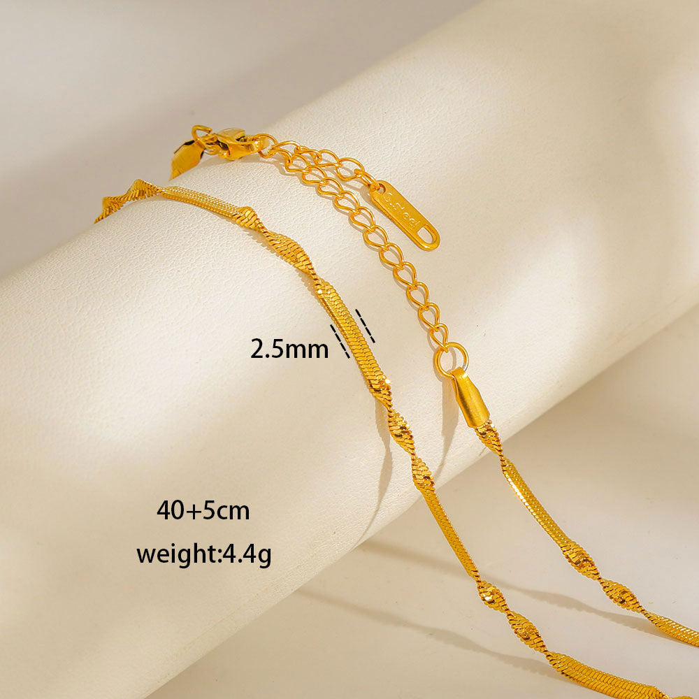 Collana con Ciondoli Geometrici Minimalisti in Acciaio al Titanio Placcato con Nappe, Charm Fai da Te per Donne