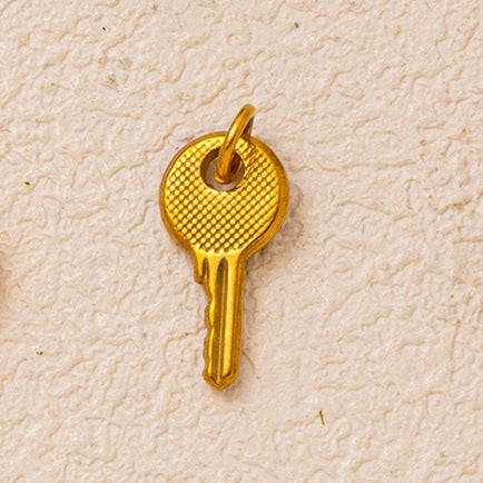 Vintage 18K Gold Plated Stainless Steel House Key Charm Bar