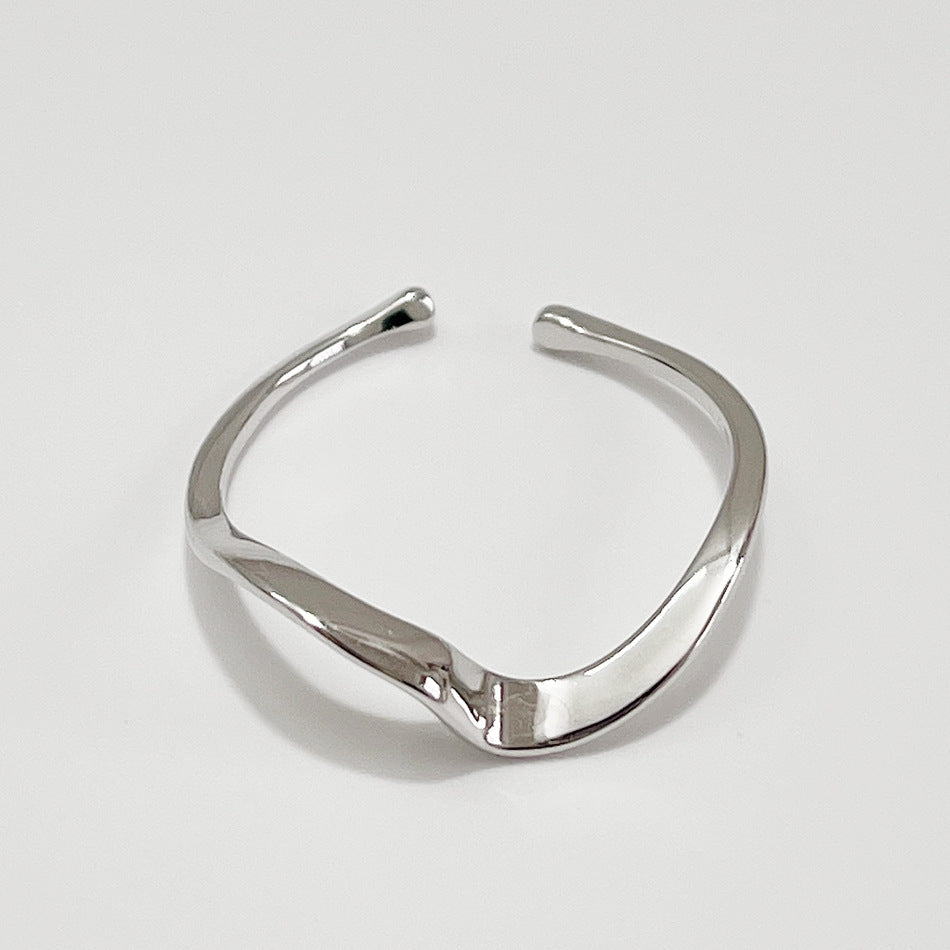 Minimalist 925 Sterling Silver Geometric Ring for Women