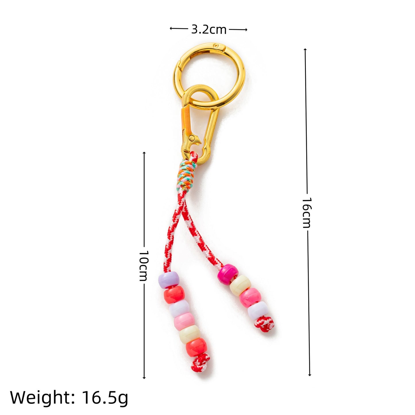 Minimalist Colorful Metal Plated Keychain with Heart Teardrop and Avocado Charms